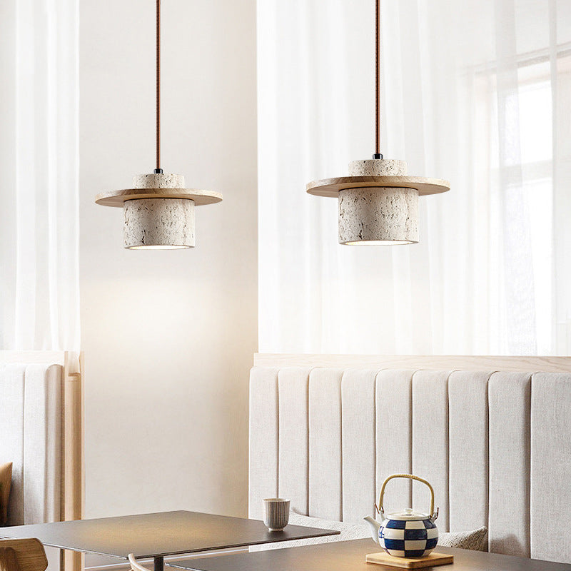 LED Pendelleuchte mit Travertin-Optik für Esszimmer und Wohnzimmer
