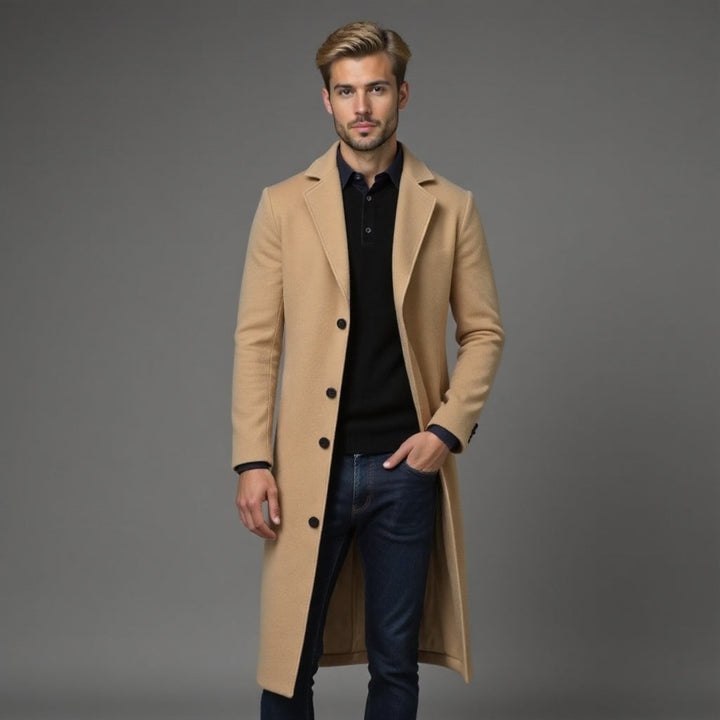 Herren Trenchmantel Mit Schmalem Schnitt Für Winter