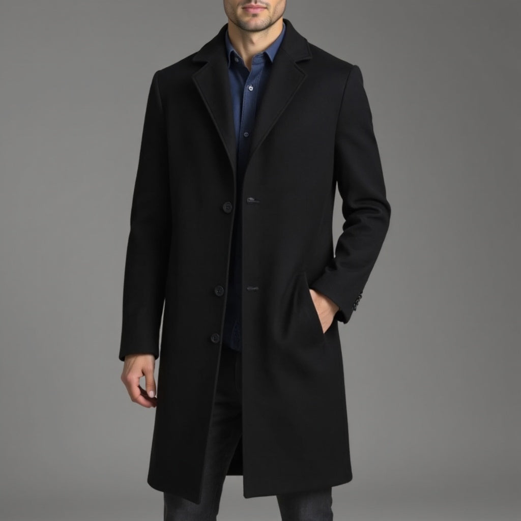 Herren Trenchmantel Mit Schmalem Schnitt Für Winter
