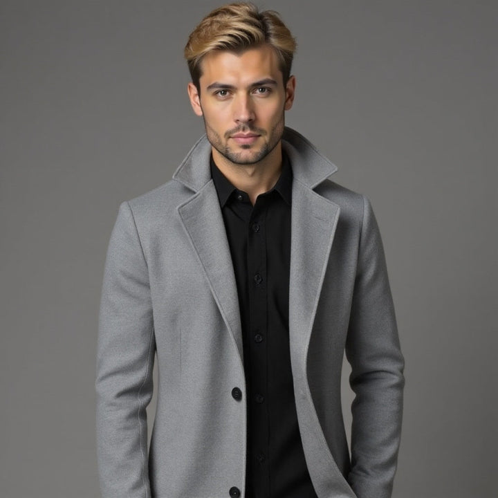 Herren Trenchmantel Mit Schmalem Schnitt Für Winter