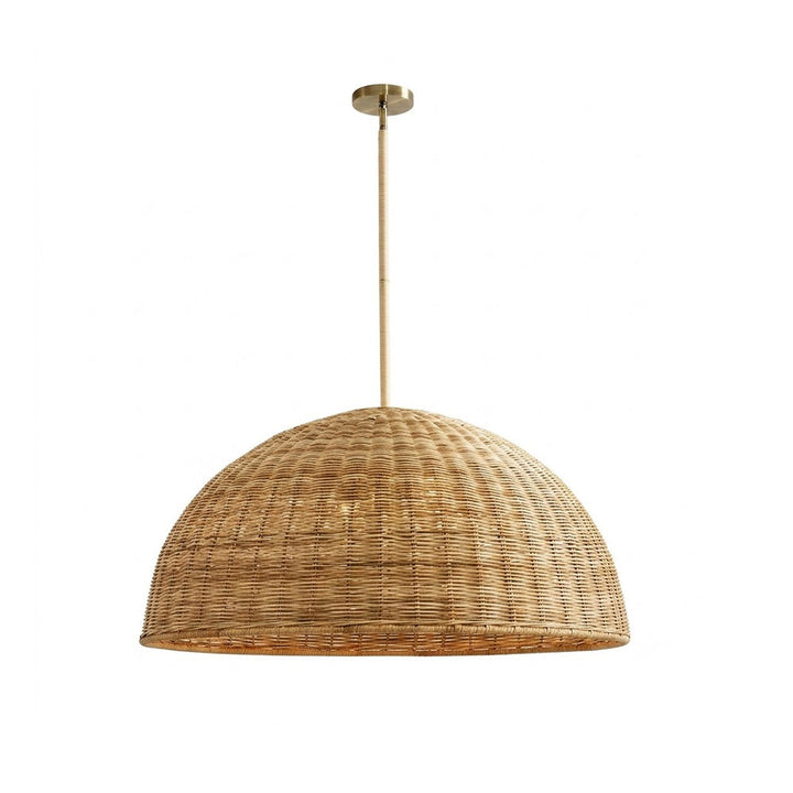 Pendelleuchte Rattan Geflochten Halbkugel