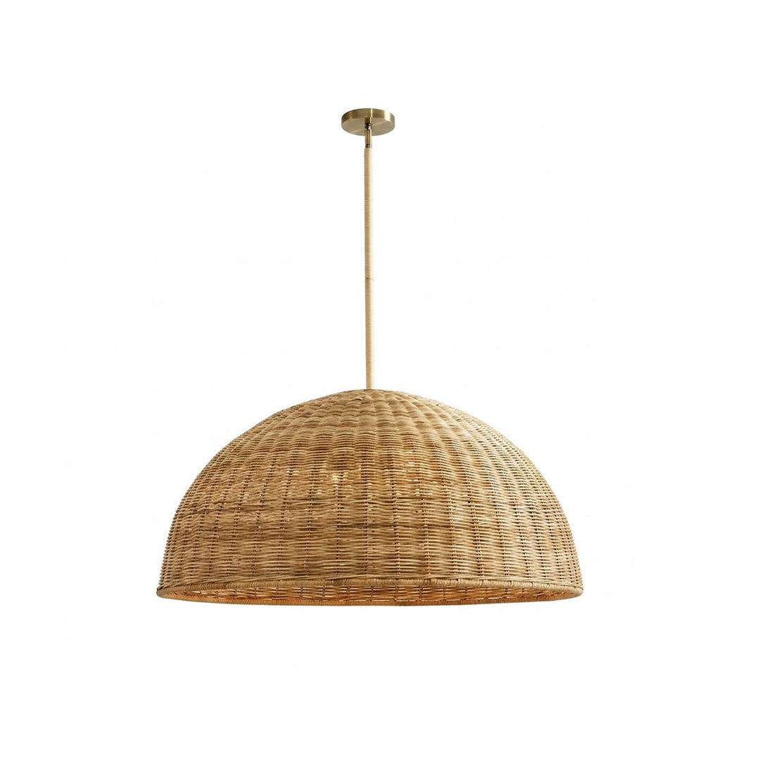 Pendelleuchte Rattan Geflochten Halbkugel