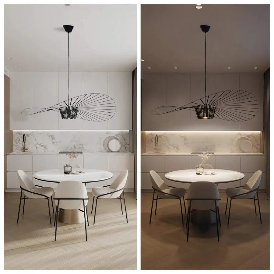 LED Pendelleuchte Vertigo im Strohhut-Design – vintage, modern & leicht