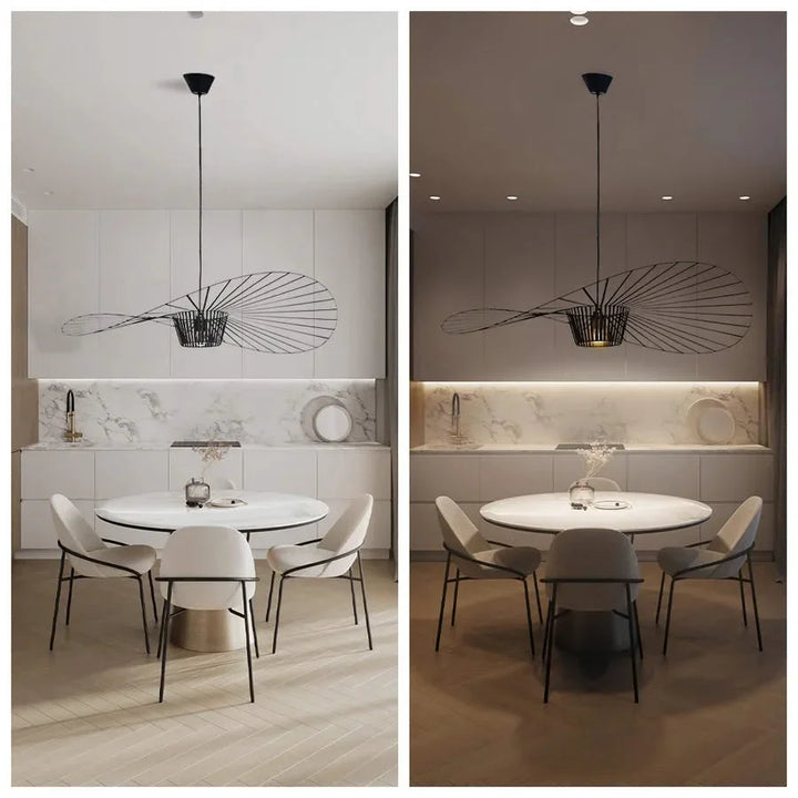 LED Pendelleuchte Vertigo im Strohhut-Design – vintage, modern & leicht