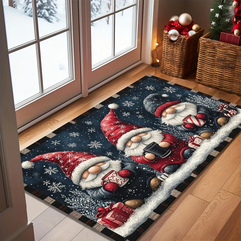 Weihnachtlicher Türvorleger mit Wichtelmotiv für Eingangsbereich und Flur