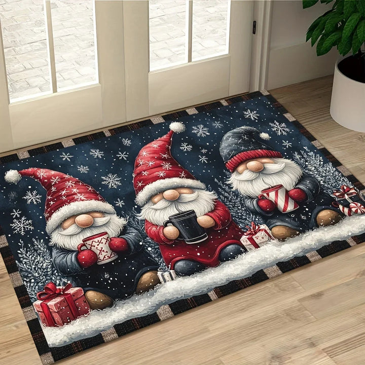 Weihnachtlicher Türvorleger mit Wichtelmotiv für Eingangsbereich und Flur