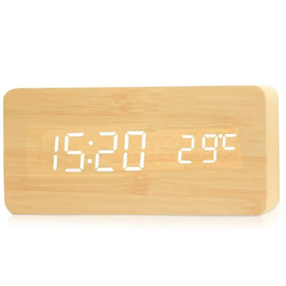 Digitaler Holz-Wecker mit LED-Anzeige