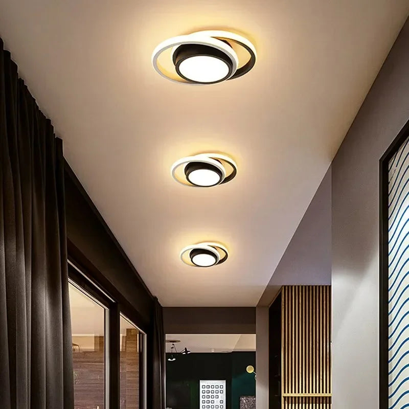 Moderne LED-Deckenleuchte mit kreativem 2-Ring-Design für Flur und Büro