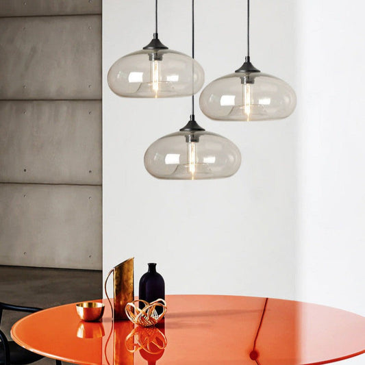 Glas-Pendelleuchte – modern, farbig & im Art-Déco-Stil