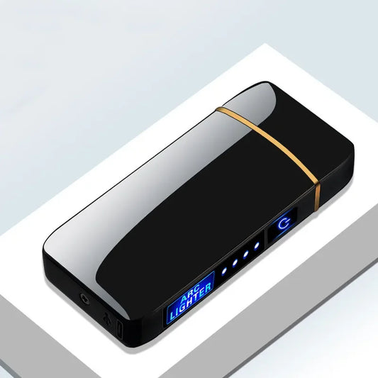 Variant image for Rechargeable USB Plasma Lighter with Windproof Double Arch Flame – Stylish Metal Design for Indoor and Outdoor Use-5