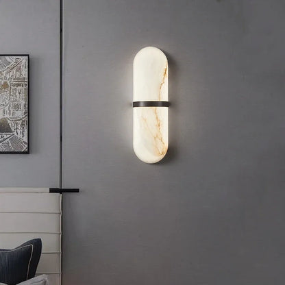 Skandinavische moderne LED-Wandleuchte mit Steinoptik für Wohnzimmer