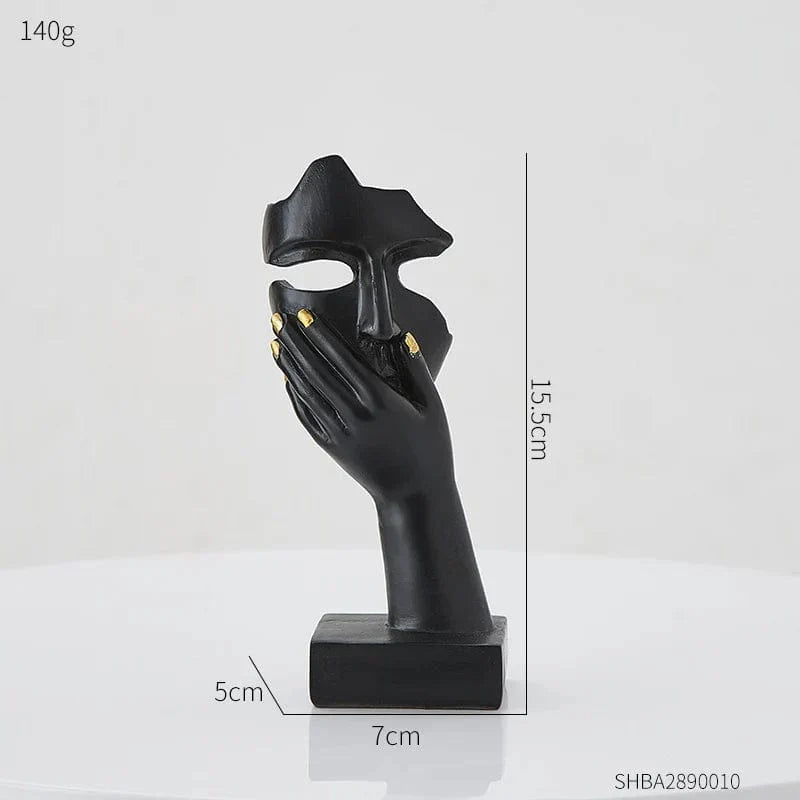 Kunstvolle Wohn-Dekoration aus Resin in Form eines abstrakten Gesichts