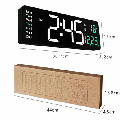 Moderne LED-Wanduhr mit Timer, Datum & Fernbedienung