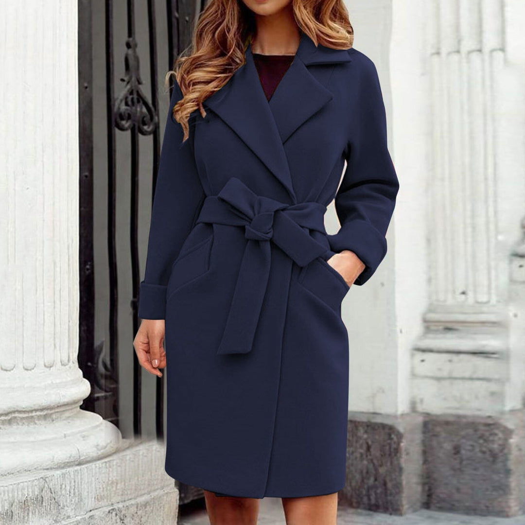 Damen Trenchcoat Mit Bindegürtel Und Klassischem Revers