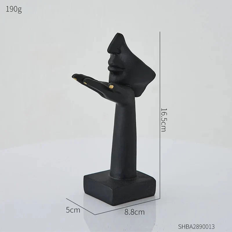 Resin Deko-Skulptur mit modernem Design und abstrakter Gesichtsform