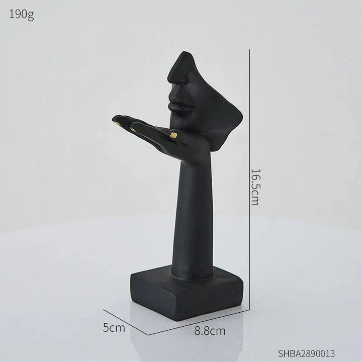 Deko Skulptur Resin Abstraktes Gesicht