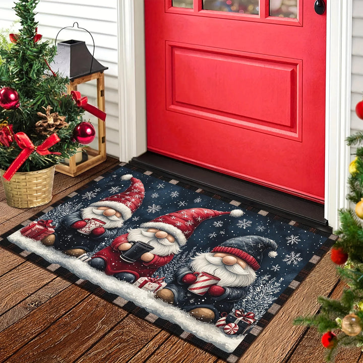 Weihnachtlicher Türvorleger mit Wichtelmotiv für Eingangsbereich und Flur
