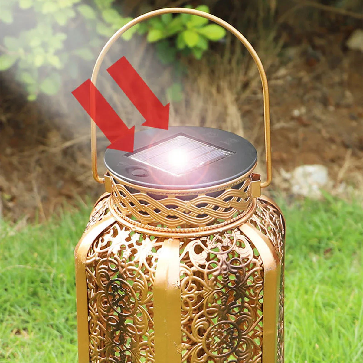 Vintage dekorative Solar-Gartenlaterne für stilvolle Außenbereiche