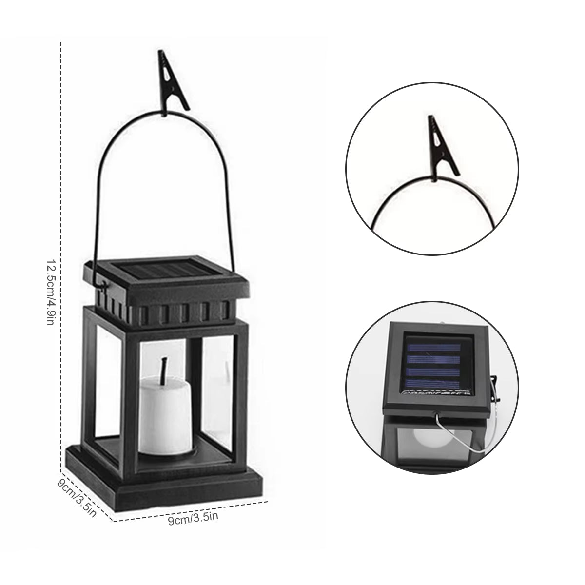Solarbetriebene Retro-Gartenlaterne mit LED-Kerzenlicht für stimmungsvolle Nächte