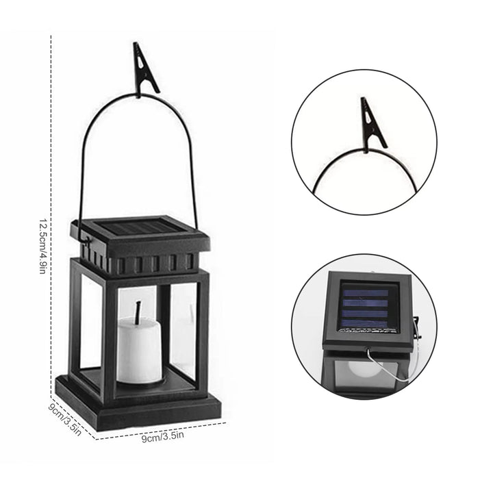 Solarbetriebene Retro-Gartenlaterne mit LED-Kerzenlicht für stimmungsvolle Nächte