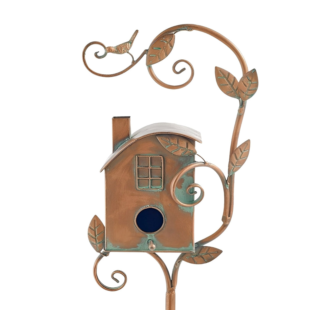 Gartenstecker Metall Mit Vogelhausmotiv