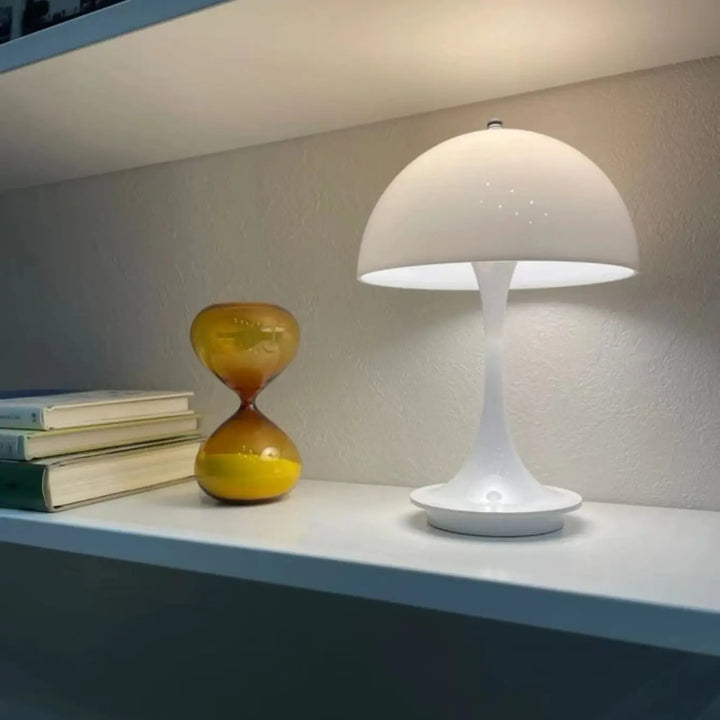 Dänische Pilz-Tischlampe im nordischen Stil mit kabelloser Ladung