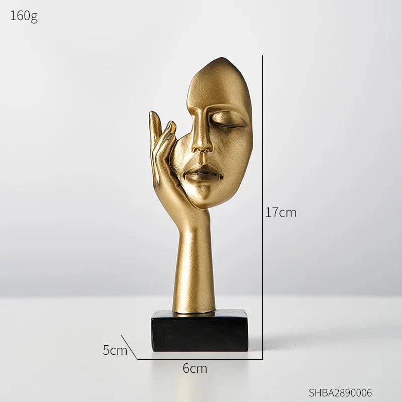 Deko Skulptur Resin Abstraktes Gesicht