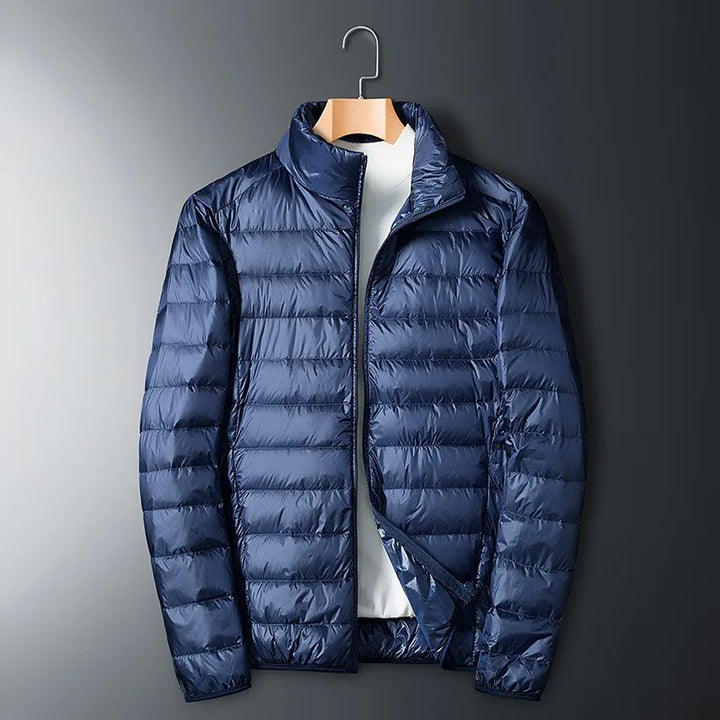 Herren Daunenjacke Mit Glänzendem Finish Für Winter