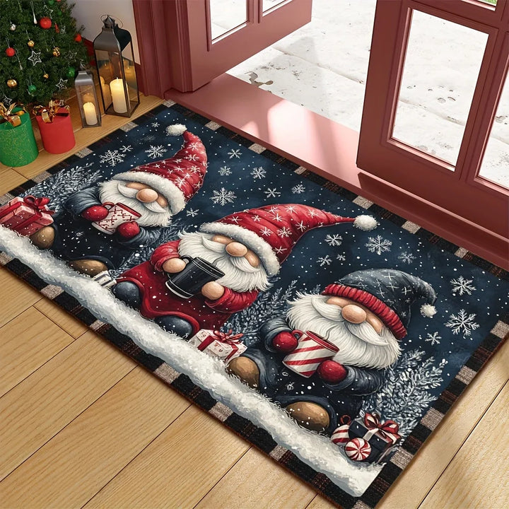 Weihnachtlicher Türvorleger mit Wichtelmotiv für Eingangsbereich und Flur