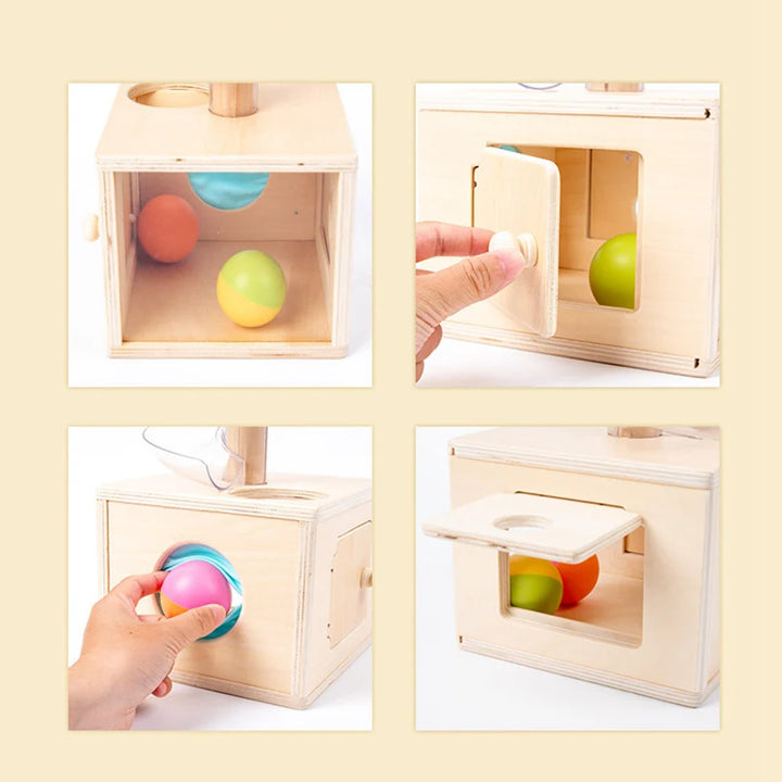 Montessori-Kugelbahn & Holz-Puzzlespiel für Kleinkinder
