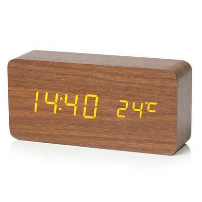 Digitaler Holz-Wecker mit LED-Anzeige