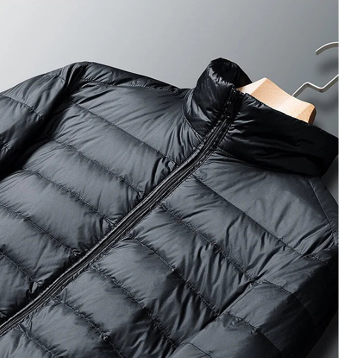 Herren Daunenjacke Mit Glänzendem Finish Für Winter