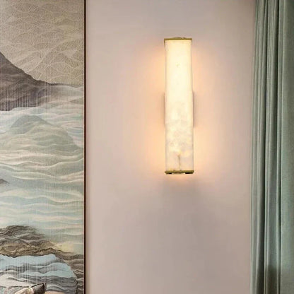 Luxuriöse moderne LED-Wandleuchte mit Steinoptik für Wohnzimmer