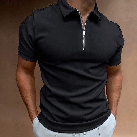 Herren Polo Shirt Mit Zipper Und Klassischem Kragen
