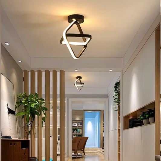 Moderne LED-Deckenleuchte mit kreativem 2-Ring-Design für Flur und Büro