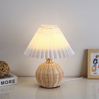 Gefaltete Nachttischlampe mit Leinen Schirm und Projektionsfunktion