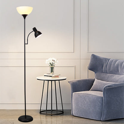 Moderne Stehlampe mit 2 Lichtquellen – Eisen, schwarz oder gold