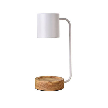 Japanische Tischlampe aus Holz und Metall im minimalistischen Design