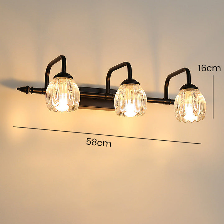Moderne Wandleuchte mit schwarzem Glas für Badezimmer