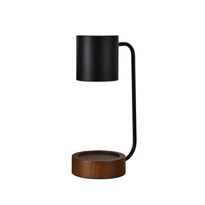 Japanische Tischlampe aus Holz und Metall im minimalistischen Design