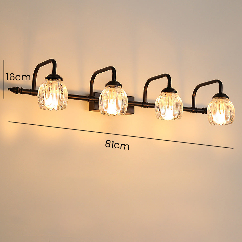 Moderne Wandleuchte mit schwarzem Glas für Badezimmer