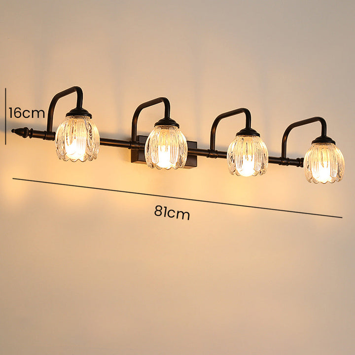 Moderne Wandleuchte mit schwarzem Glas für Badezimmer