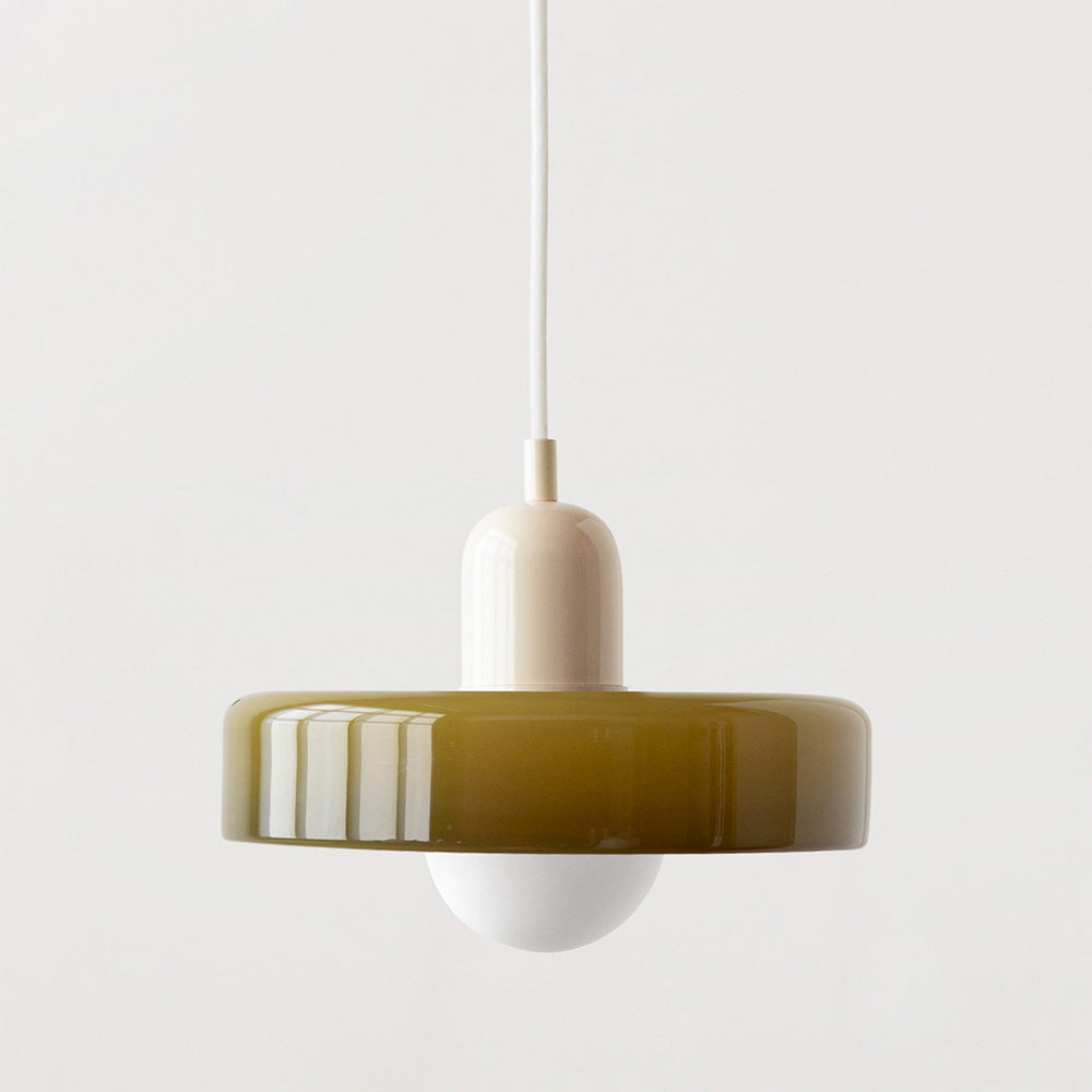 LED Pendelleuchte mit farbigen Glasschirmen für Wohnzimmer und Esszimmer