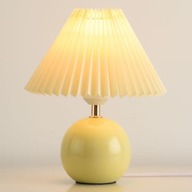 Ceramic Pleated Bedside Table Lamp