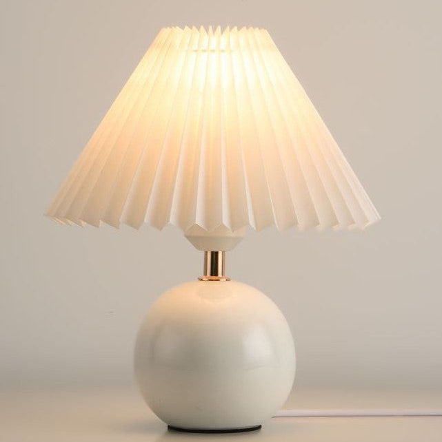Ceramic Pleated Bedside Table Lamp