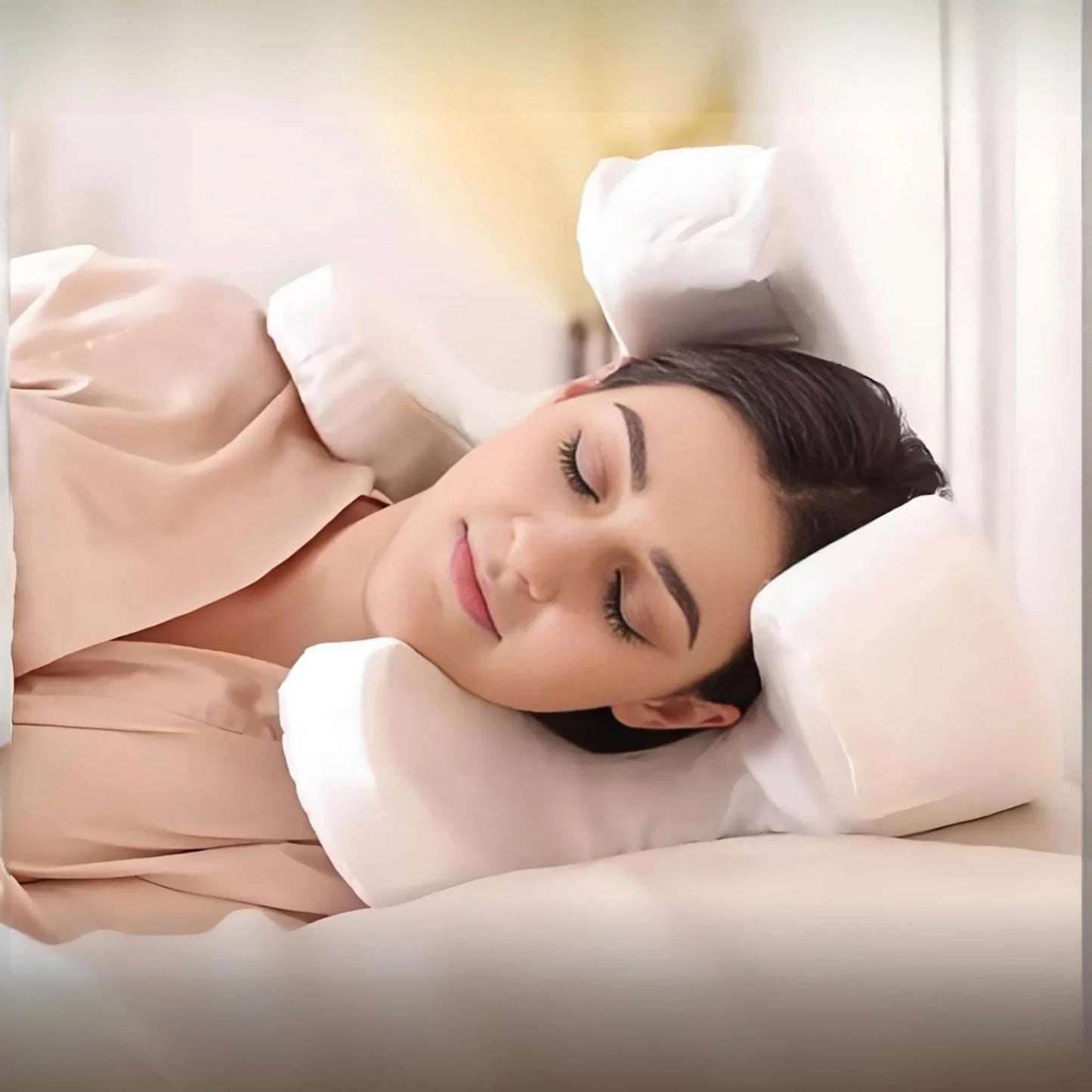 Anpassbares schlafkissen mit formstabilem memory-schaum und eleganter optik