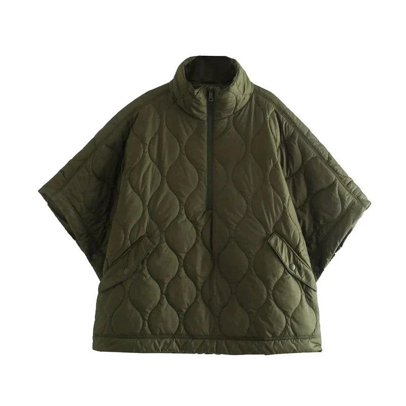 Damen Steppmantel Im Oversize Design Mit Stehkragen