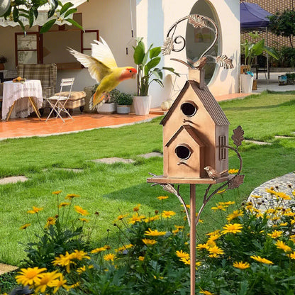 Dekoratives wetterfestes Vogelhaus mit Stab für stilvolle Gartengestaltung