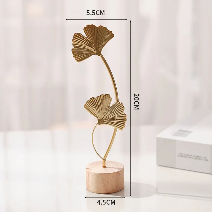 Dekorative Ginkgo-Blattfigur aus Metall für Regal oder Tisch
