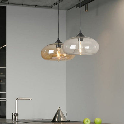 Glas-Pendelleuchte – modern, farbig & im Art-Déco-Stil